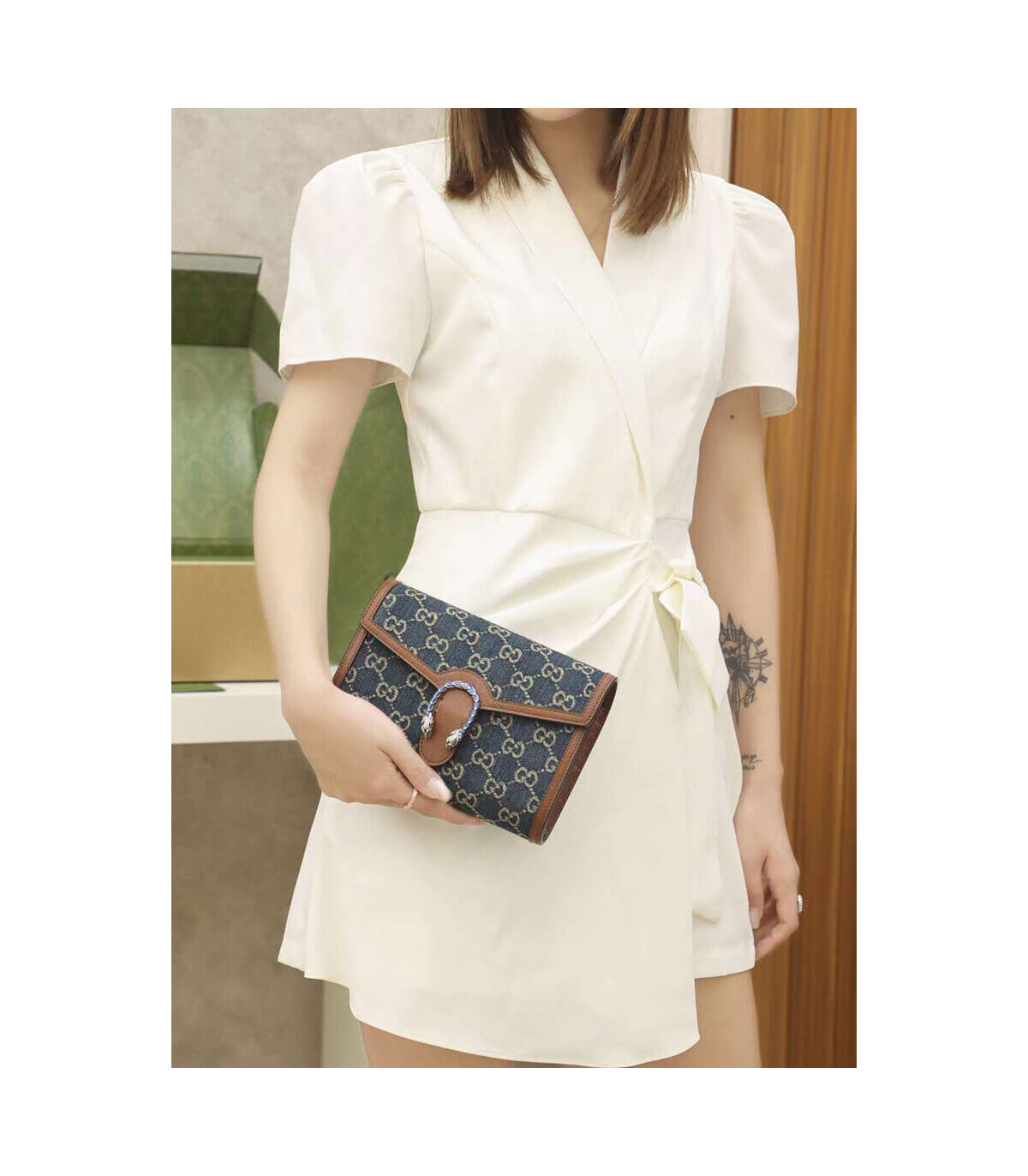 Gucci Denim Dionysus Mini Chain Bag