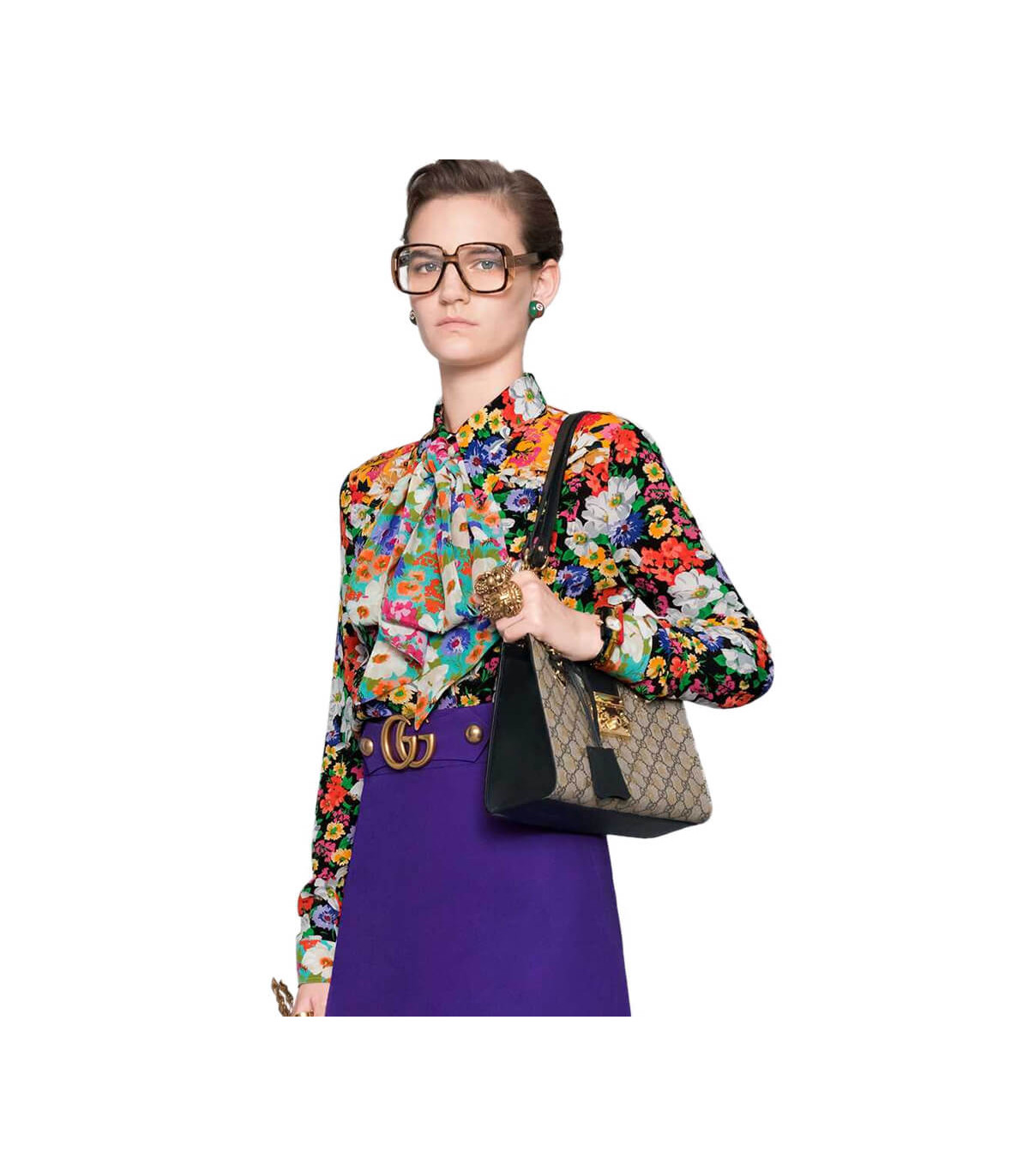 Gucci Padlock Small GG Bees Shoulder Bag