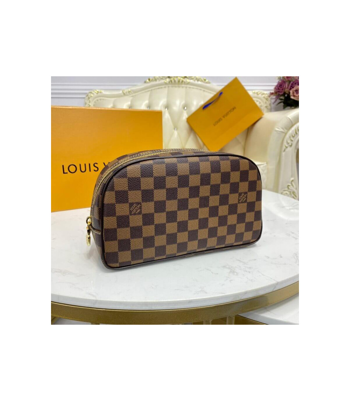 Louis Vuitton Damier Ebene Canvas Toiletry Bag 25