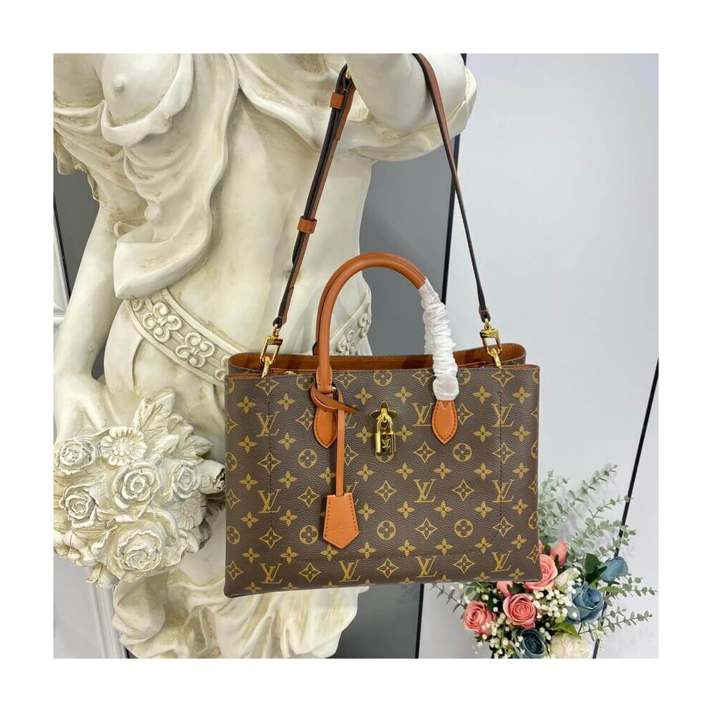 Louis Vuitton Monogram Canvas Flower Tote Caramel