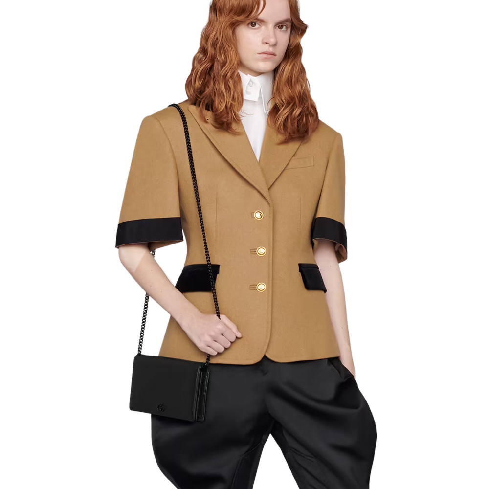 Gucci Textured Leather GG Marmont Mini Chain Bag