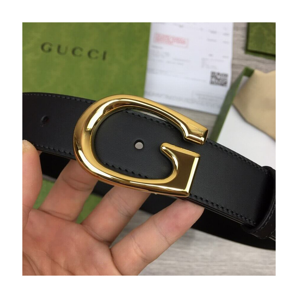 Gucci Thin 30mm Belt with G Buckle Black