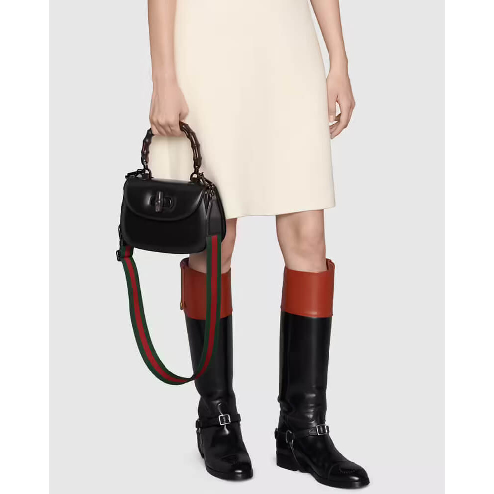 Gucci Small Top Handle Bag with Bamboo Black