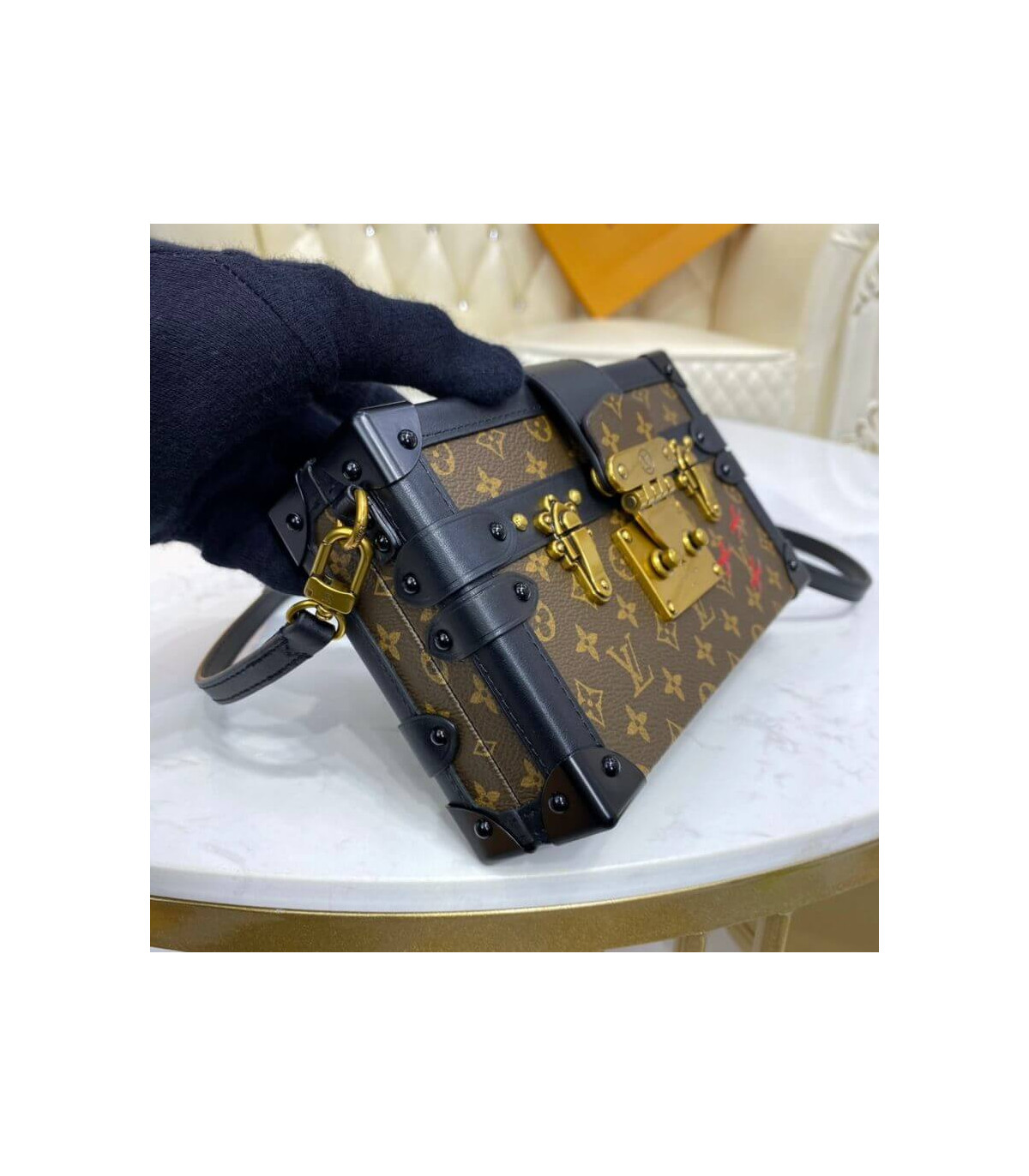 Louis Vuitton Monogram Petite Malle Antique Brass Hardware