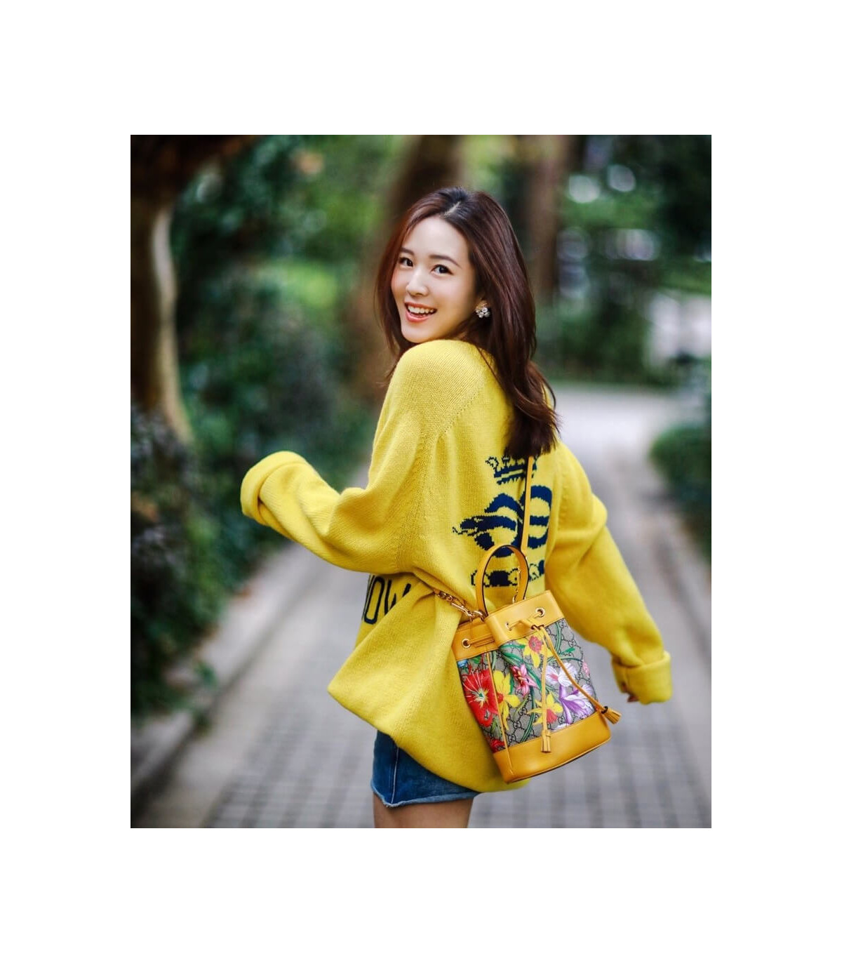 Gucci Ophidia GG Flora Small Bucket Bag