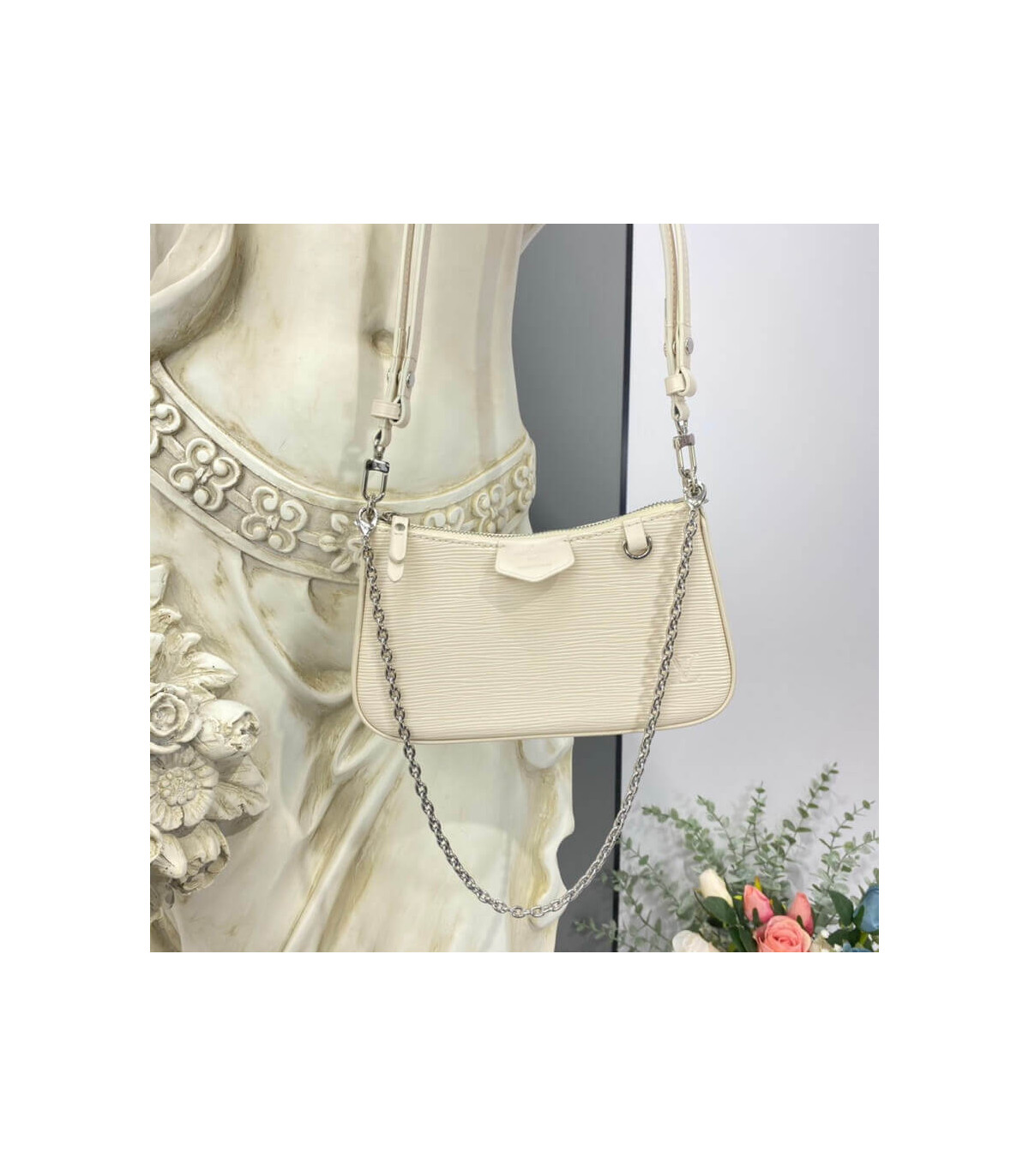 Louis Vuitton Easy Pouch On Strap Quartz White