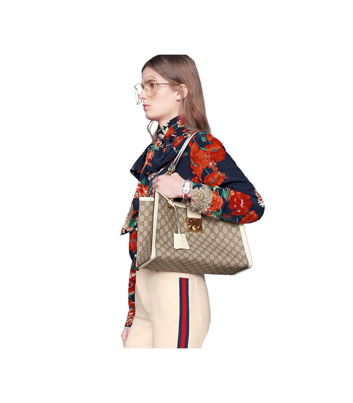 Gucci Padlock Medium GG Shoulder Bag White