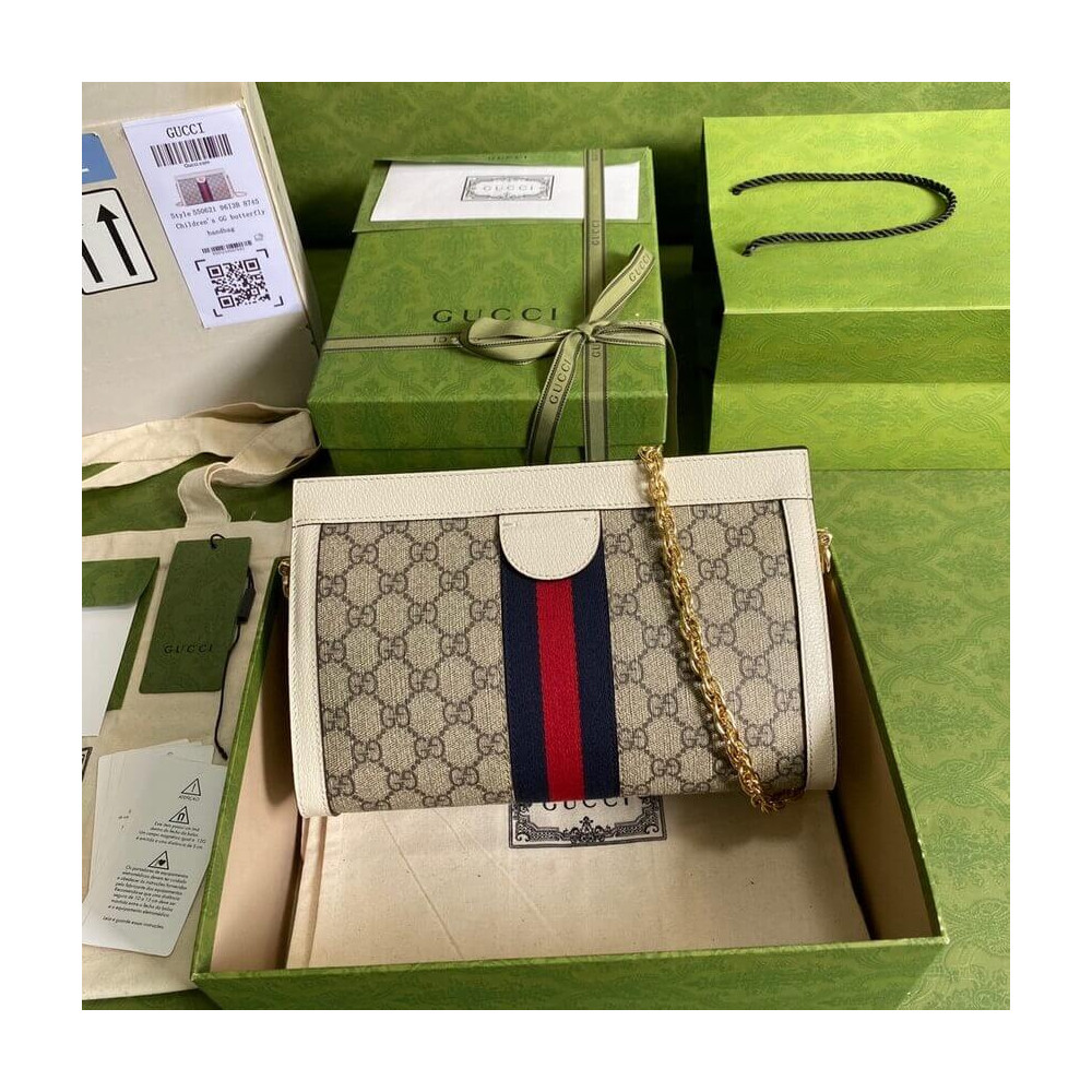 Gucci Ophidia GG Small Shoulder Bag White