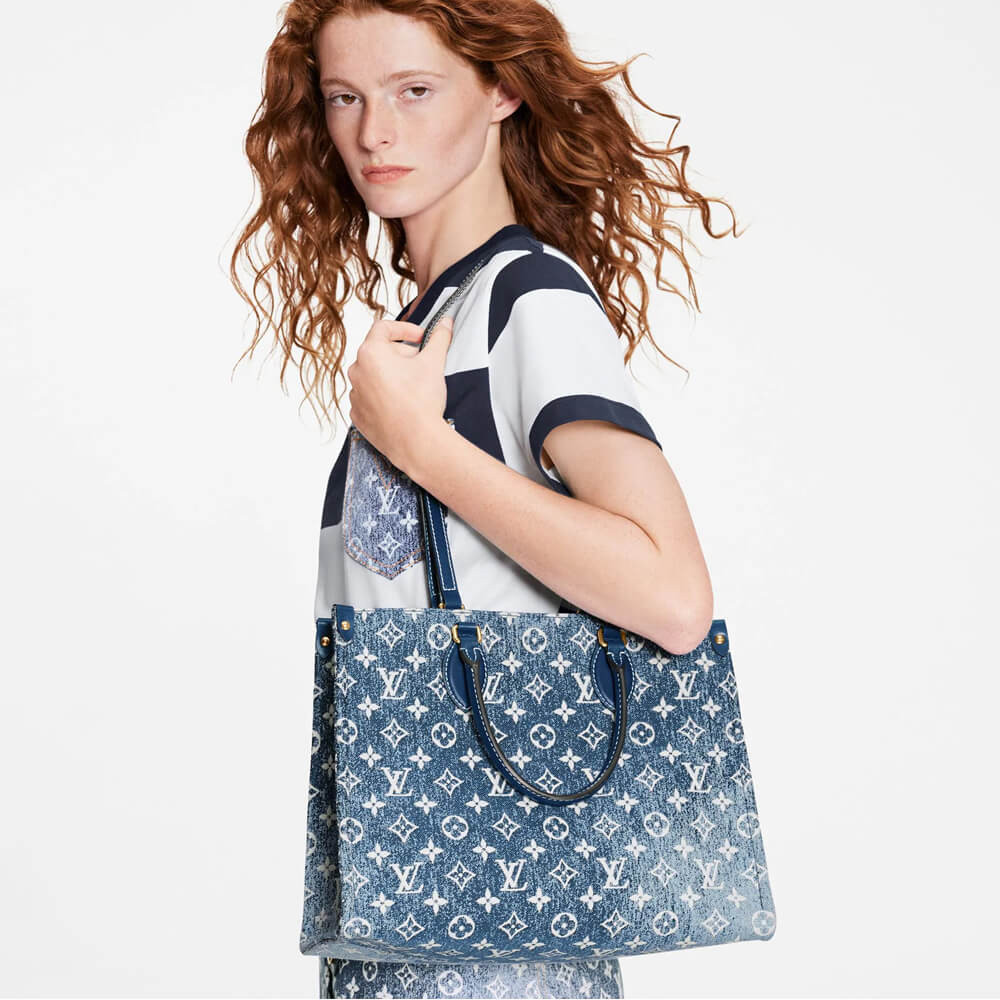 Louis Vuitton Monogram Jacquard Denim OnTheGo MM Blue