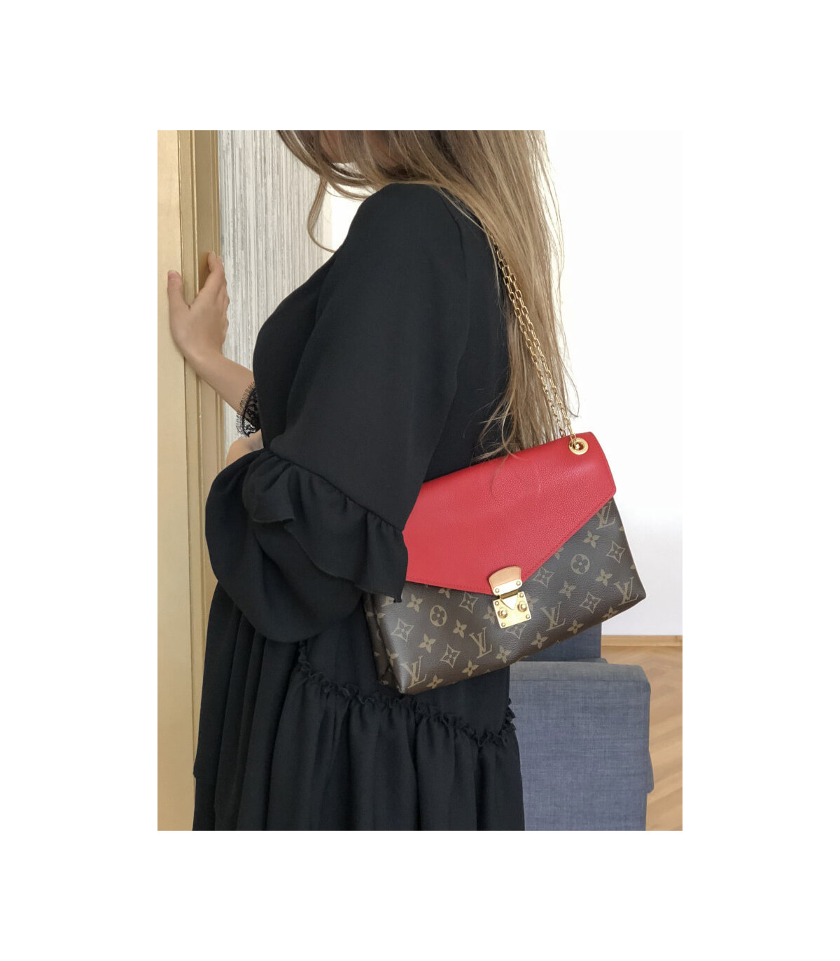 Louis Vuitton Monogram Canvas Pallas Chain Red