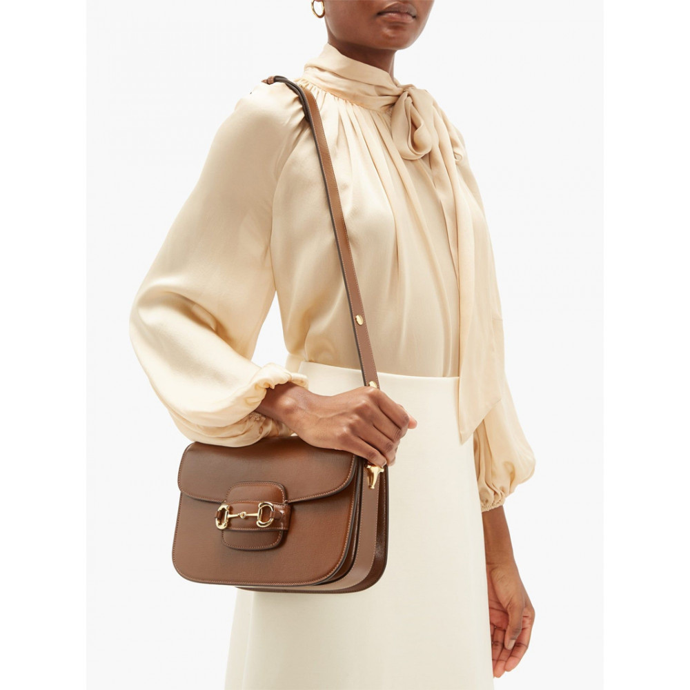 Gucci Horsebit 1955 Shoulder Bag In Brown Leather