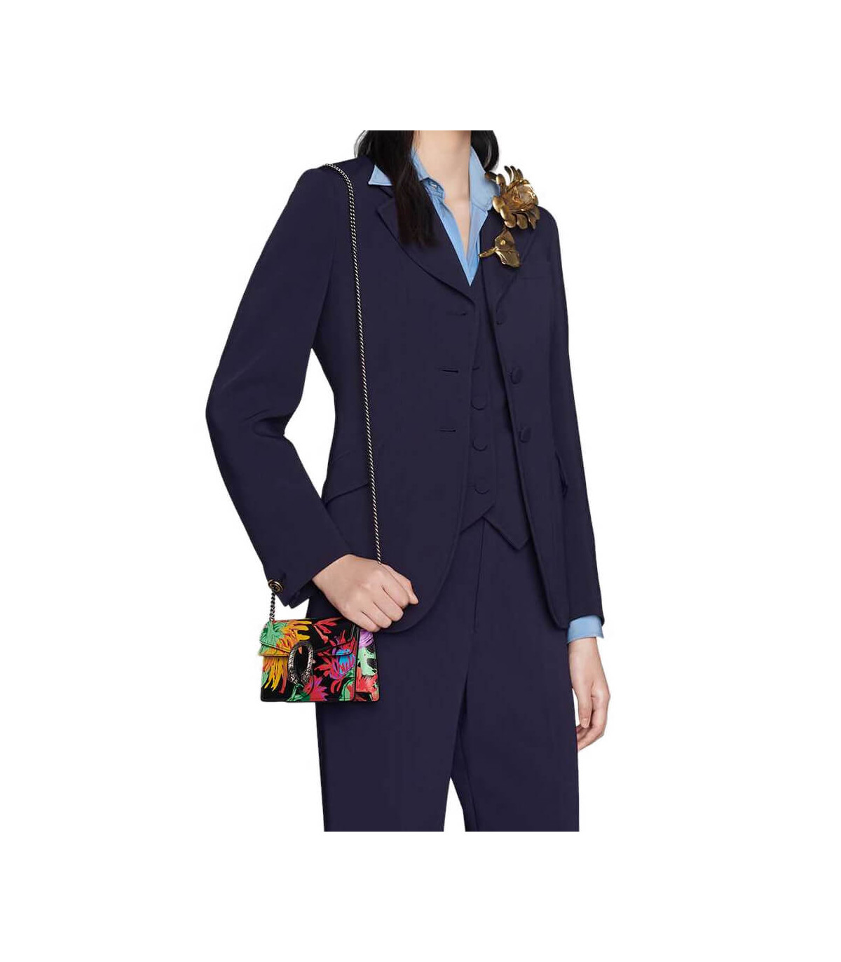 Gucci Dionysus Ken Scott Print Super Mini Bag Black