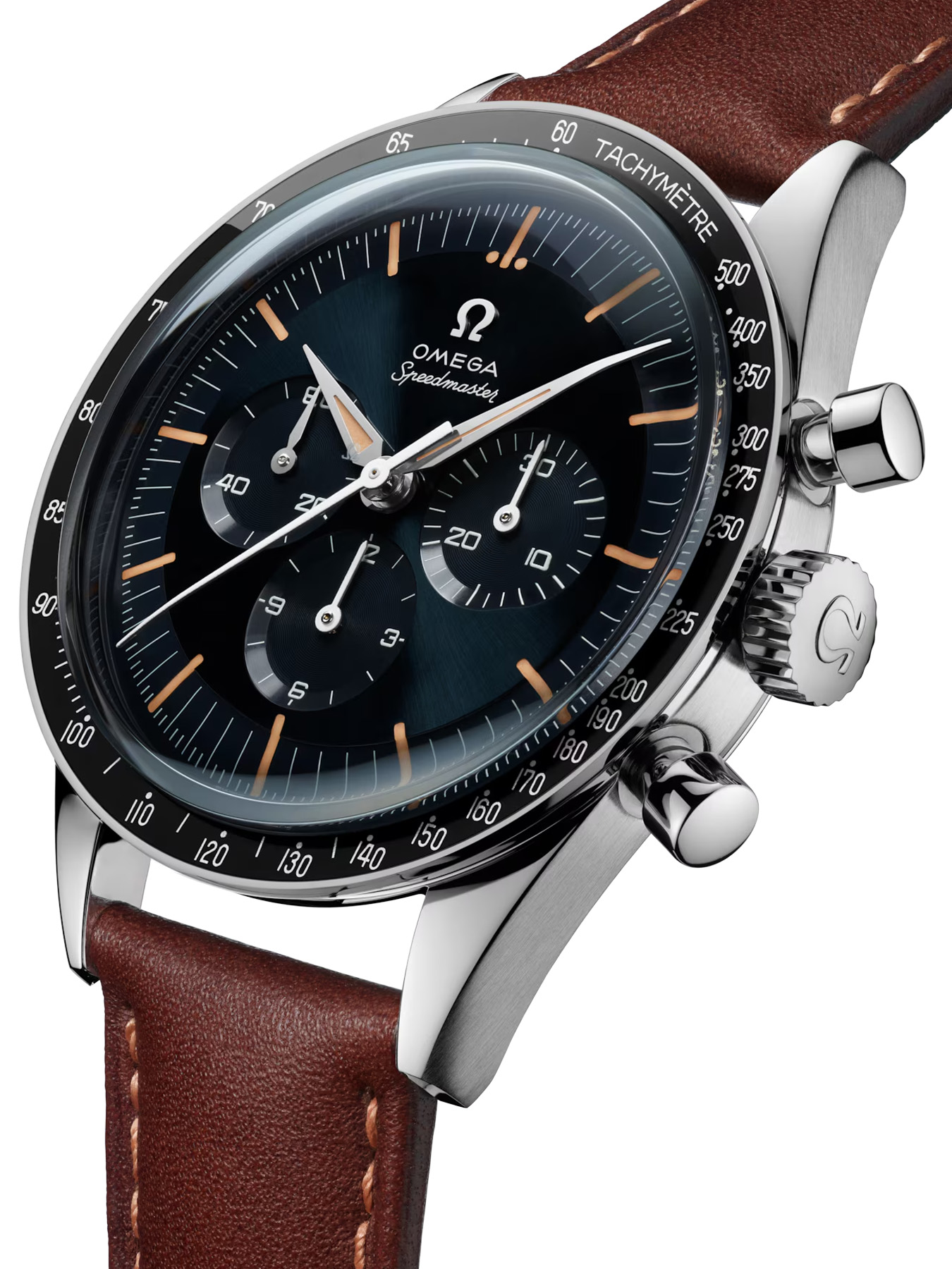 2025 Omega Speedmaster First OMEGA in Space 310.32.40.50.06.002 on Brown Leather Strap