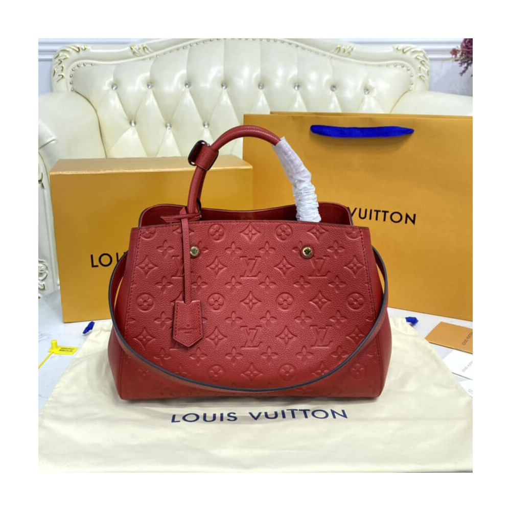 Louis Vuitton Monogram Empreinte Leather Montaigne MM Red