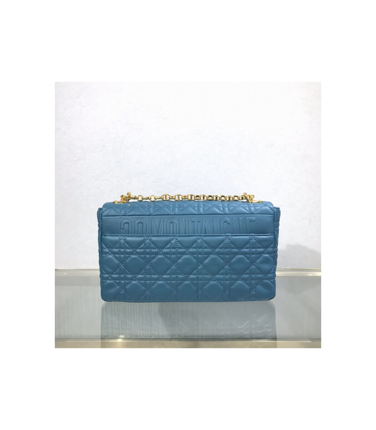 Dior Dior Large Caro Bag Ocean Blue Supple Cannage Calfskin