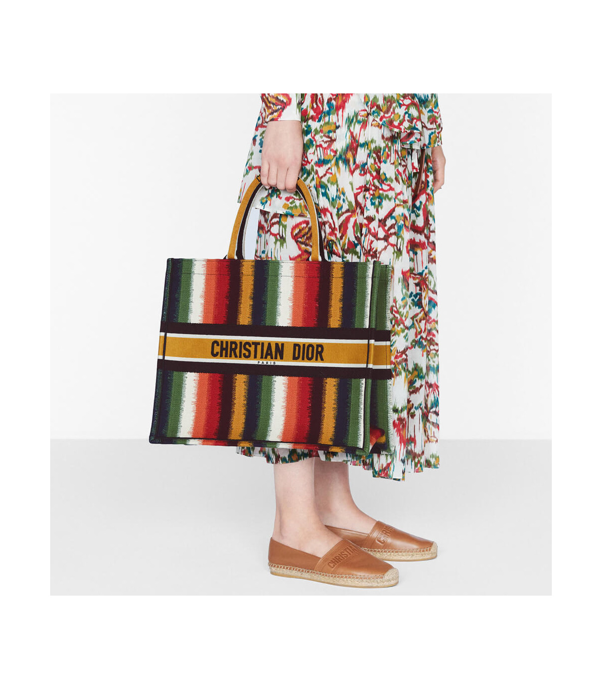 Dior Christian Dior Book Tote Multicolor D-Stripes Embroidery