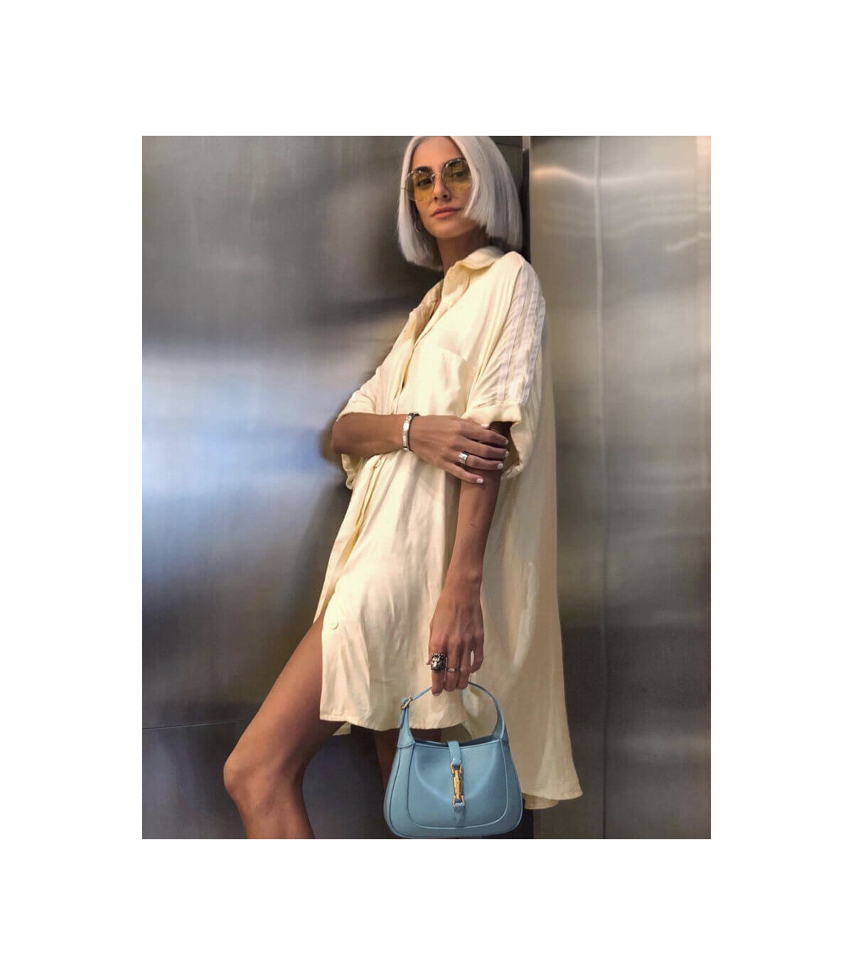 Gucci Jackie 1961 Mini Hobo Bag In Blue Leather