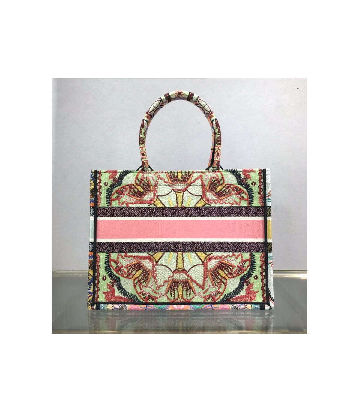 Dior Dior Small Book Tote Multicolor In Lights Embroidery